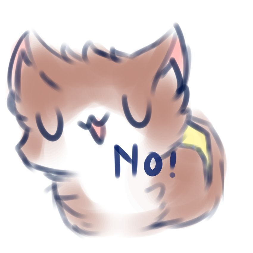 1:1 ambiguous_gender dialogue domestic_cat eyes_closed felid feline felis feral fluffy fur hi_res loaf lying mammal on_front open_mouth reaction_image simple_background smile snoiifoxxo solo text tuft uwu white_background