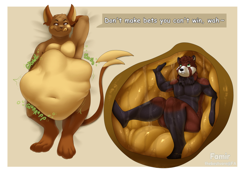 absurd_res after_vore anthro belly big_belly dialogue digestion_noises duo hi_res internal male male_pred male_prey nintendo nude oral_vore pok&eacute;mon pok&eacute;mon_(species) raichu ruchex_(character) thebestvore video_games vore