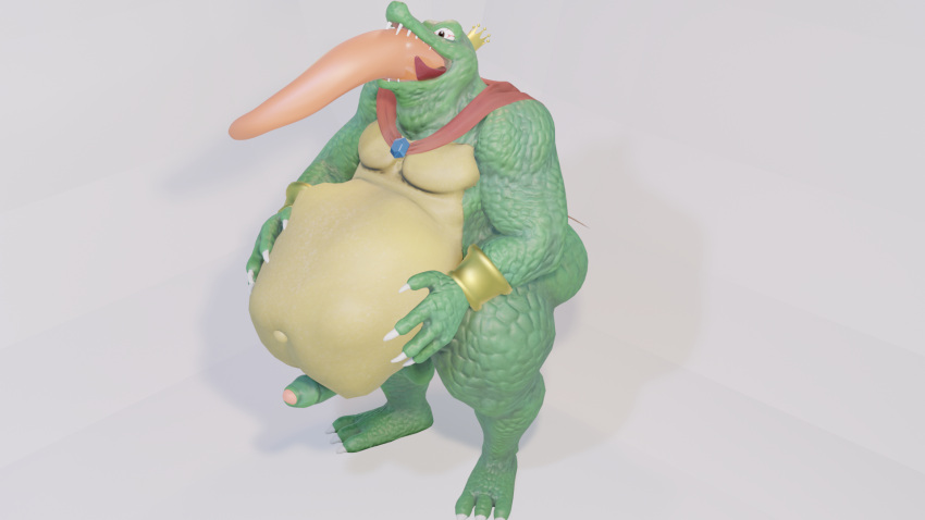 16:9 2021 3_toes 3d_(artwork) 4_fingers abdominal_bulge ambiguous_gender ambiguous_prey anthro anthro_pred belly big_belly cape charizard claws clothing crocodile crocodilian crocodylid crown digital_media_(artwork) donkey_kong_(series) duo feet finger_claws fingers gem green_body green_scales hi_res humanoid_genitalia king_k._rool kremling male male/ambiguous male_pred mr.samguy nintendo open_mouth oral_vore overweight overweight_anthro overweight_male pok&eacute;mon pok&eacute;mon_(species) reptile scales scalie soft_vore swallowing toe_claws toes tongue video_games vore white_claws widescreen