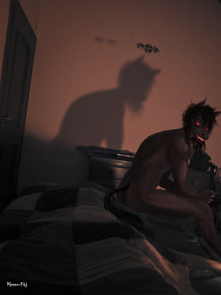 3:4 absurd_res anthro bed black_body black_hair blood bodily_fluids creepy dream equid equine fangs first_person_view furniture hair hi_res horse humanoid humanoid_hands invalid_tag kimero_kat looking_at_viewer male mammal moloch_gidianni muscular nightmare nightmare_fuel nude photo real realistic red_eyes sharp_teeth sitting sleep_paralysis_demon smile smiling_at_viewer story story_in_description teeth vampire