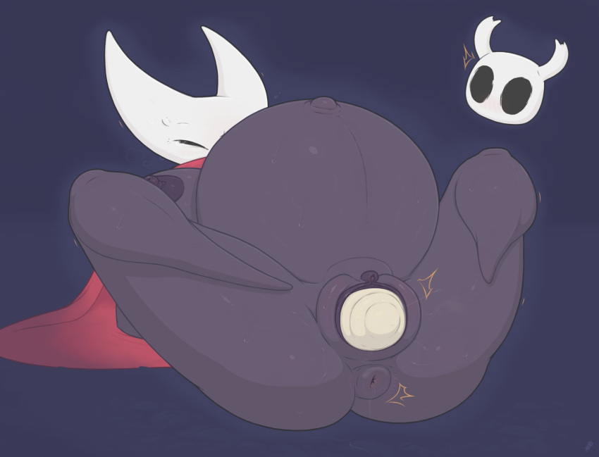anus arthropod belly big_belly big_breasts birth breasts fecharis female fugasvbashnyu genitals hi_res hollow_knight hornet_(hollow_knight) insect nipples nude pregnant protagonist_(hollow_knight) pussy solo_focus spread_legs spreading team_cherry thick_thighs vessel_(species) video_games