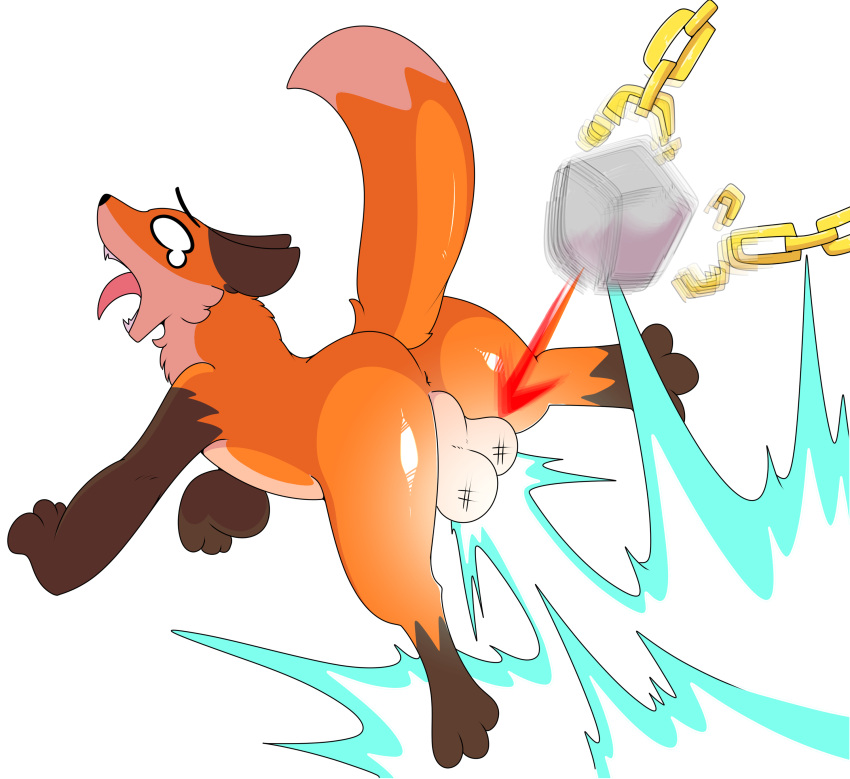 2021 absurd_res anus ballbusting balls bodily_fluids breath_of_the_wild brown_body brown_fur butt canid canine cock_and_ball_torture digital_media_(artwork) explosion feral fox fur genital_torture genitals grassland_fox hi_res kingbeast leg_markings male mammal markings nintendo open_mouth orange_body orange_fur ouch pain perineum rock shaded simple_background socks_(marking) solo stasis tan_body tan_fur tears the_legend_of_zelda tongue tongue_out video_games white_background