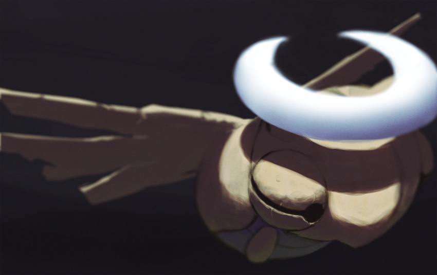 animal_focus black_background blurry crescent depth_of_field highres no_humans one-hour_drawing_challenge pokemon pokemon_(creature) rend shadow shedinja simple_background wings