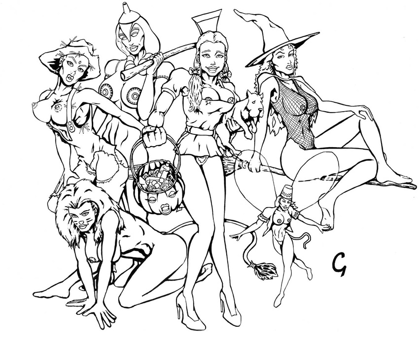 cowardly_lion dorothy_gale flying_monkey gagi janet_van_dyne jocasta marvel moondragon rule_63 scarecrow tigra tin_man toto wanda_maximoff wasp wicked_witch_of_the_west wizard_of_oz