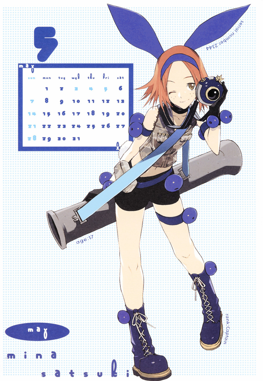 animal_ears bunny_ears calendar getsumen_to_heiki_mina okama satsuki_mina