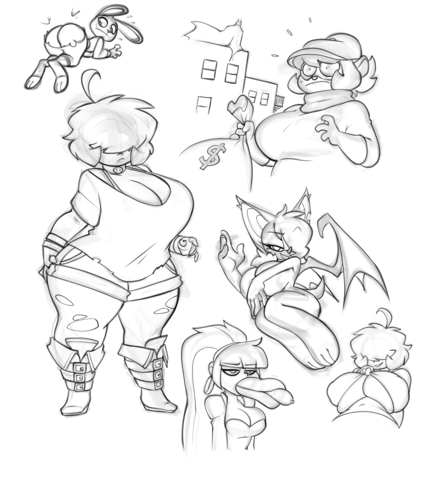 2022 anthro bat big_breasts bigdad boots bottomwear breasts building butt clothed clothing disney female food footwear gaz_membrane gravity_falls group hair hi_res hot_dog human invader_zim judy_hopps lagomorph leporid mammal navel nickelodeon pacifica_northwest rabbit rouge_the_bat sega sketch sonic_the_hedgehog_(series) torn_bottomwear torn_clothing unknown_species wings zootopia