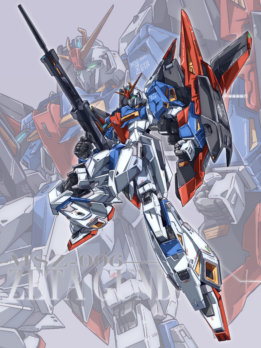 absurdres aeug beam_rifle character_name energy_gun green_eyes gun gundam highres holding holding_weapon li_li_li_li_jun machinery mecha mecha_focus mobile_suit no_humans robot science_fiction shield solo v-fin weapon zeta_gundam zeta_gundam_(mobile_suit)