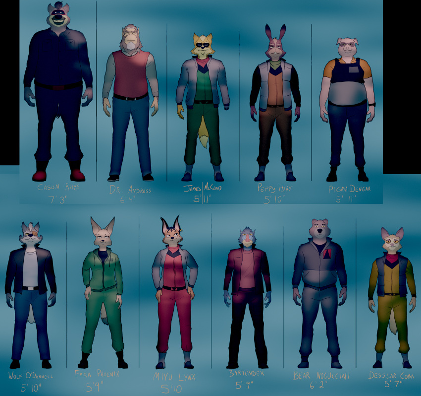 amputee andross anthro baboon blonde_hair brown_body brown_fur canid canine canis clothed clothing disability domestic_pig eye_patch eyewear fara_phoenix felid feline female fennec fox fredryk_phox fully_clothed fur grey_body grey_fur grin group hair hand_on_hip haplorhine hare hi_res hyaenid james_mccloud lagomorph leporid lynx male mammal missing_arm miyu_lynx monkey multicolored_body multicolored_fur nintendo old_world_monkey peppy_hare pigma_dengar pink_body pink_skin primate simple_background smile spotted_hyena star_fox star_fox_the_animated_series suid suina sus_(pig) tan_body tan_fur ursid video_games white_hair wolf wolf_o'donnell