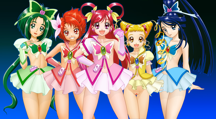 akimoto_komachi cure_aqua cure_dream cure_lemonade cure_mint cure_rouge highres kasugano_urara kasugano_urara_(yes!_precure_5) minazuki_karen natsuki_rin no_panties precure pretty_cure skirt tokyo_circuit yes!_precure_5 yes!_precure_5_gogo! yes!_pretty_cure_5 yumehara_nozomi