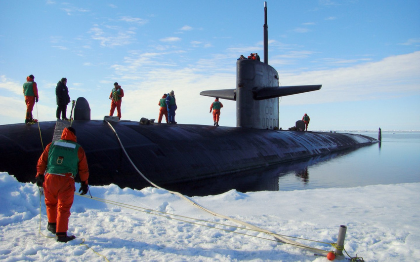1440x900 ice photo sea submarine