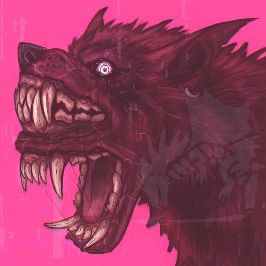 1:1 ambiguous_gender canid canine canis cannot_unsee ear_piercing ear_ring hi_res mammal multi_mouth piercing rufidesigns snarling solo teeth were werecanid werecanine werewolf what what_has_magic_done where_is_your_god_now wolf