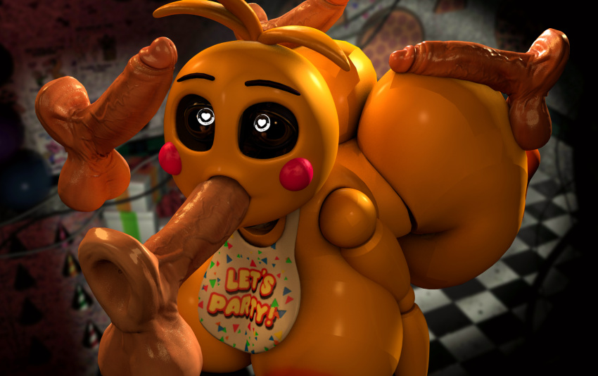 &lt;3 &lt;3_eyes 2021 3d_(artwork) all_fours animatronic anthro areola ass_up avian balloon balls beakless bent_over bib big_breasts big_butt big_penis bird black_eyebrows blonde_hair breasts butt c4d_max checkered_floor chicken clothing digital_media_(artwork) disembodied_penis eyebrows fellatio female five_nights_at_freddy's five_nights_at_freddy's_2 furniture galliform gallus_(genus) gangbang genitals gift gift_box gift_wrapped group group_sex hair hat headgear headwear hi_res hollow_eyes huge_breasts huge_butt huge_penis humanoid humanoid_genitalia humanoid_penis inflatable kneeling light_body light_skin looking_up lovetaste_chica machine male male/female noseless nude oral orange_areola orange_feet party_hat penile penis penis_on_butt phasianid pupils robot rosy_cheeks screencap screencap_background sex table thick_thighs toy_chica_(fnaf) vein veiny_penis video_games white_eyes white_pupils wide_hips yellow_body yellow_skin