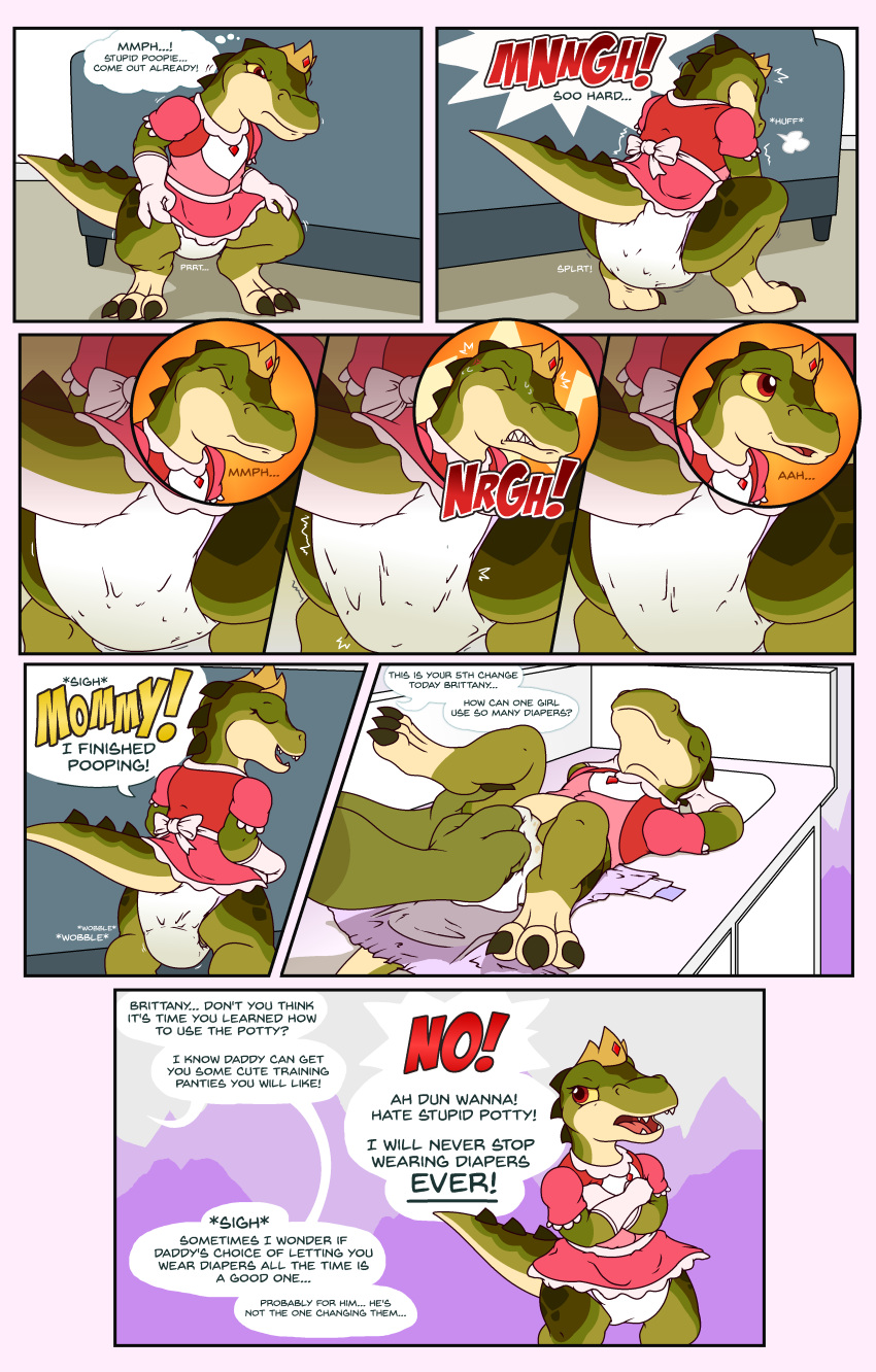 absurd_res anthro brittany comic constipation diaper dinosaur english_text feces female hi_res messing messing_diaper messy messy_diaper padded padding pooping reptile sagging sagging_diaper scalie scat soiled_diaper soiling soiling_diaper solo text yipthecoyotepup young