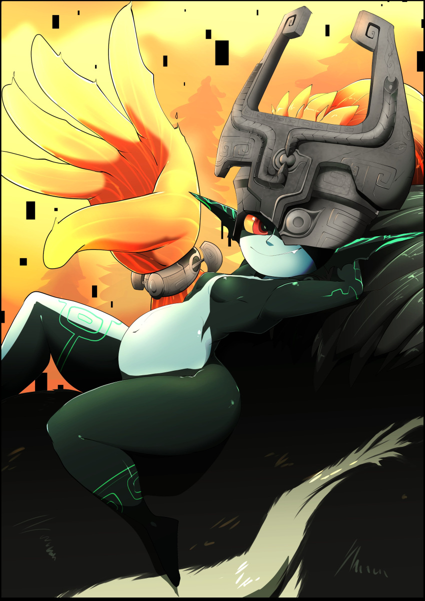 absurd_res belly breasts female hi_res humanoid imp midna navel nintendo nude pregnant slightly_chubby smile solo the_legend_of_zelda thick_thighs twilight_princess vale-city video_games