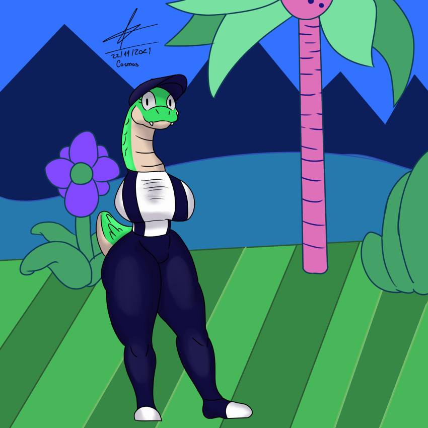 1:1 anthro armless butt cosmosarts female green_body hi_res lucy_swallows reptile scalie snake solo