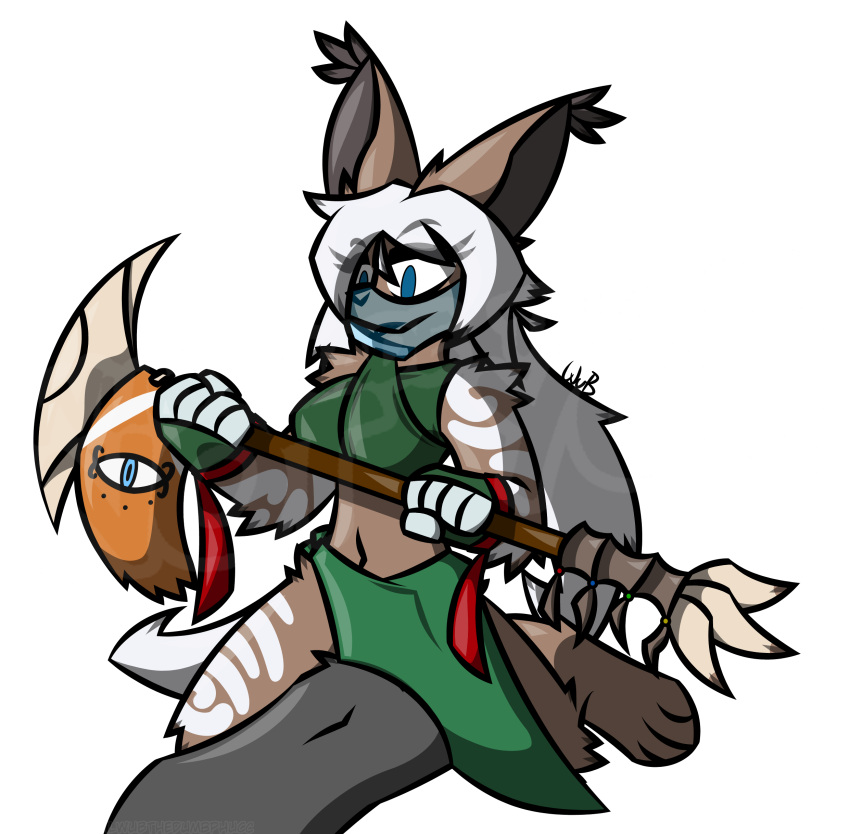 absurd_res alpha_channel animal_humanoid anthro blue_eyes bottomwear clothing duo faceless_character faceless_male female final_fantasy fur gloves green_clothing grey_body grey_fur hair handwear hi_res holding_object holding_weapon humanoid lagomorph lagomorph_humanoid loincloth long_hair male male/female mammal mammal_humanoid markings signature simple_background square_enix tan_body tan_fur transparent_background video_games viera watermark weapon white_hair wub_(artist)