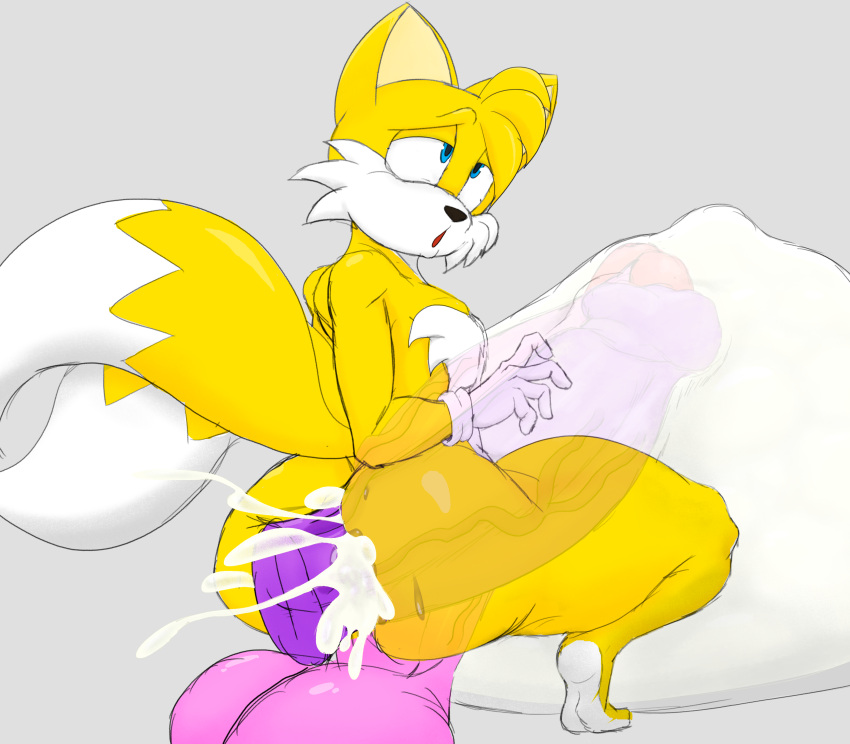 8:7 abdominal_bulge absurd_res amy_rose anal anal_penetration anthro balls barefoot big_balls big_penis blaze_the_cat blue_eyes bodily_fluids canid canine chest_fur colored_sketch crouching cum cum_explosion cum_in_ass cum_inflation cum_inside disembodied_penis double_anal double_penetration eyes_rolling_back feet fox fur genital_fluids genitals group gynomorph_(lore) hi_res huge_balls huge_penis hyper hyper_balls hyper_genitalia hyper_penis inflation internal looking_back male male/male male_penetrated mammal miles_prower nude penetration penis pink_penis purple_penis ridiculous_fit sega simple_background sir_cums_a_lot sonic_the_hedgehog_(series) spread_legs spreading trio yellow_body yellow_fur