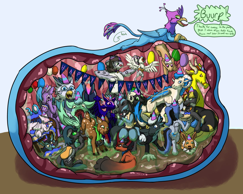 absurd_res anthro anthro_prey apode arthropod avali avian avorin balloon beak bird bird_feet blacktail_(doesnotexist) blue_body bodily_fluids burping carbon_dakimakura cervid changeling chiropteran der dialogue draconcopode dragon dust:_an_elysian_tail dust_(dustedeevee) earth_pony eevee english_text epoch_the_deer equid equine exoskeleton feathered_crest feathered_wings feathers felid female female_prey feral feral_pred feral_prey flow friendship_is_magic galliform green_eyes gryphon gyro_feather gyrotech hasbro head_crest hi_res horse inflatable internal lamia larger_pred legless lightning_hunt lucario male male_pred male_prey mammal mass_vore micro multiple_prey my_little_pony mythological_avian mythology nickit nimbat nintendo organs pantherine paws peafowl pegasus phasianid pink_body pok&eacute;mon pok&eacute;mon_(species) pony quadruped reptile rin_(kittyrin) same_size_vore scalie seres_(seresdragon) serpentine shinx size_difference smaller_pred snake snow_leopard split_form stomach stomach_acid tail_tuft tatzlpony tempus_incurvo text tuft video_games vore wings xodious zee_(tastytales) zuthal