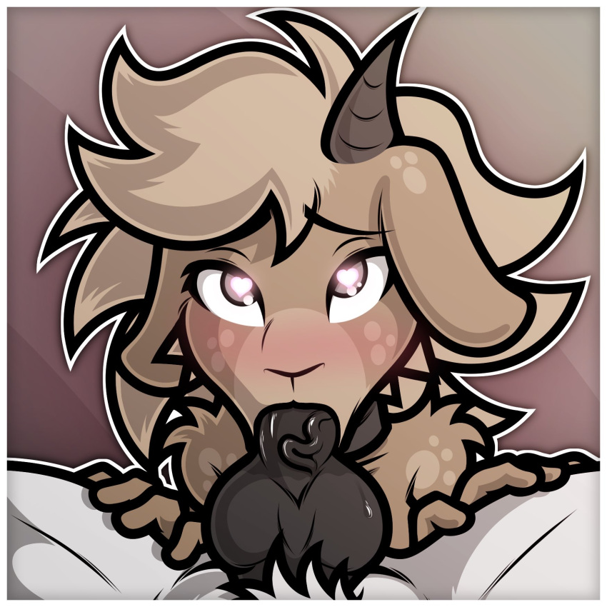 &lt;3 &lt;3_eyes 1:1 ahegao anthro blonde_hair border bovid breasts brown_body brown_fur canid canine canis caprine choker curvaceous curvy_figure female fur goat grey_eyes hael hael_lewen_(character) hair hi_res hooves horn jewelry looking_pleasured male male/female mammal markings necklace pov_blowjob silver_eyes simple_background solo spots spotted_markings tuft voluptuous white_border wolf