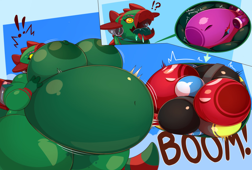 ! 2021 3_fingers aircraft airship anthro areola balloon belly belly_expansion big_areola big_belly big_breasts big_nipples bloated bloonarius bloons_td_6 bloons_tower_defense bodily_fluids body_size_growth breast_expansion breasts comic cracker_(artist) digital_media_(artwork) english_text expansion eyebrows female fingers green_body group hi_res huge_breasts huge_thighs hyper hyper_belly hyper_breasts hyper_thighs inflatable internal living_aircraft living_machine living_vehicle looking_surprised machine macro macro_focus motion_lines navel nipples not_furry nude open_mouth rumbling_stomach saliva saliva_on_tongue shaded simple_background size_transformation solo_focus text thick_thighs tongue transformation vehicle video_games vore wide_hips yellow_sclera