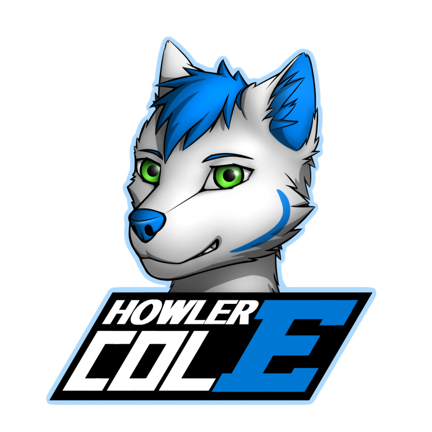 1:1 alpha_channel anthro avoxion black_background blue_body blue_fur blue_hair blue_inner_ear blue_inner_ear_fluff blue_nose canid canine cheek_tuft cole_howler evafolf facial_tuft fox fur glistening glistening_eyes green_eyes hair headshot_portrait icon initial_d inner_ear_fluff looking_at_viewer male mammal portrait simple_background solo teeth tuft white_body white_fur