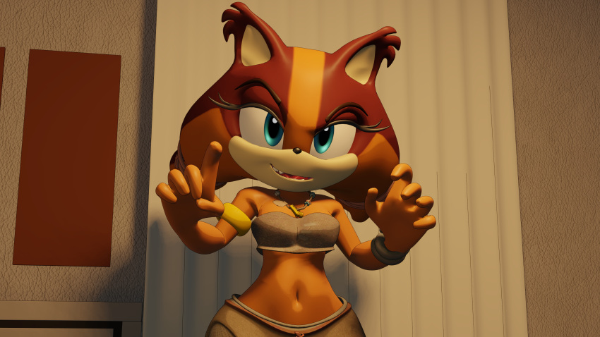 16:9 3d_(artwork) 4k absurd_res badger blender_(disambiguation) breasts curvy_figure digital_media_(artwork) female hi_res mammal mustelid musteline rotalice2 sega solo sonic_boom sonic_the_hedgehog_(series) sticks_the_jungle_badger widescreen