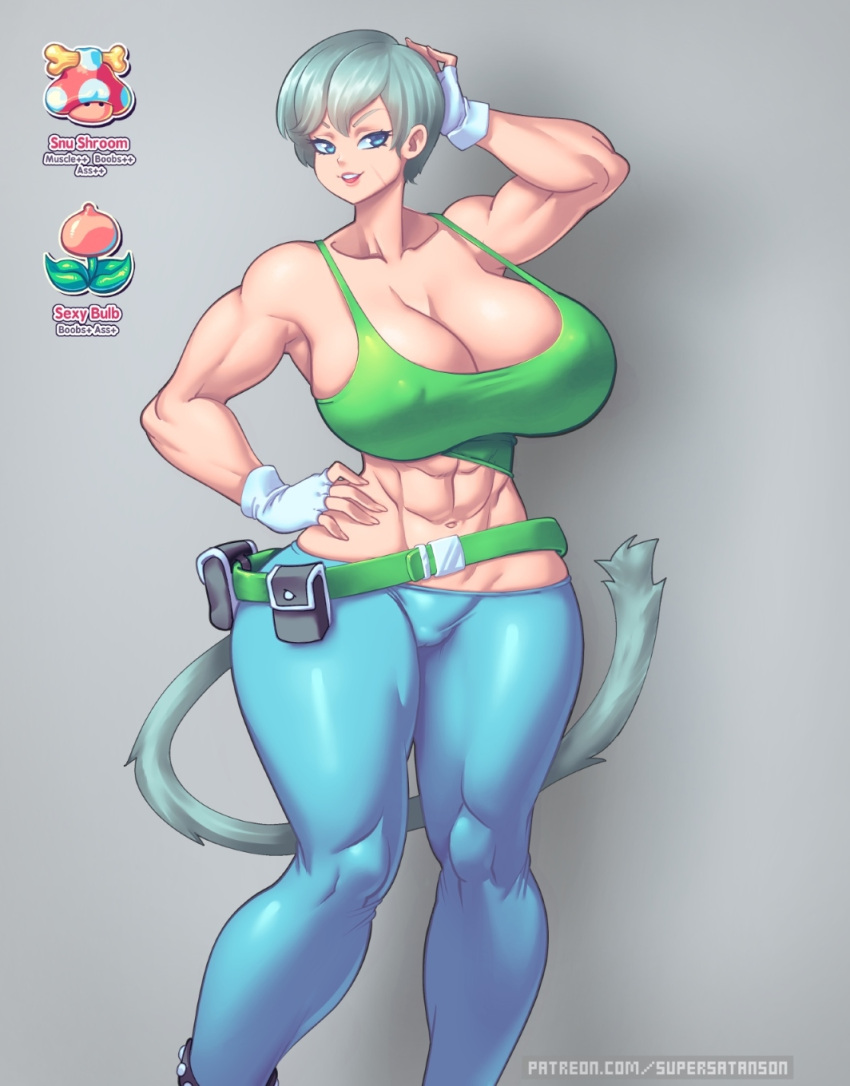 abs animal_humanoid big_breasts breasts cleavage clothed clothing female hand_on_hip hi_res humanoid mammal mammal_humanoid monkey_humanoid nipple_outline primate primate_humanoid saiyan solo supersatanson text url wide_hips