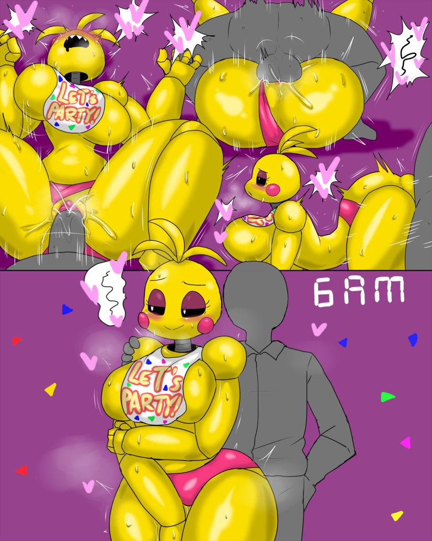 &lt;3 2021 absurd_res after_sex animatronic anon anthro anthro_penetrated anthrofied avian balls beakless bib big_breasts bird blush blush_stickers bodily_fluids breasts chicken clothing clothing_aside curvy_figure duo enigi09 eyeshadow faceless_character faceless_male featureless_breasts female female_on_human five_nights_at_freddy's five_nights_at_freddy's_2 from_front_position galliform gallus_(genus) genital_fluids genitals half-closed_eyes hi_res human human_on_anthro human_penetrating human_penetrating_anthro humanoid_genitalia humanoid_penis humanoid_pussy interspecies looking_pleasured lying machine makeup male male/female mammal mating_press missionary_position narrowed_eyes on_back open_mouth panties panties_aside penetration penile penile_penetration penis penis_in_pussy phasianid pink_clothing pink_panties pink_underwear plantigrade pussy pussy_juice robot sex sharp_teeth solo_focus sweat teeth thick_thighs toy_chica_(fnaf) underwear underwear_aside vaginal vaginal_penetration video_games wide_hips