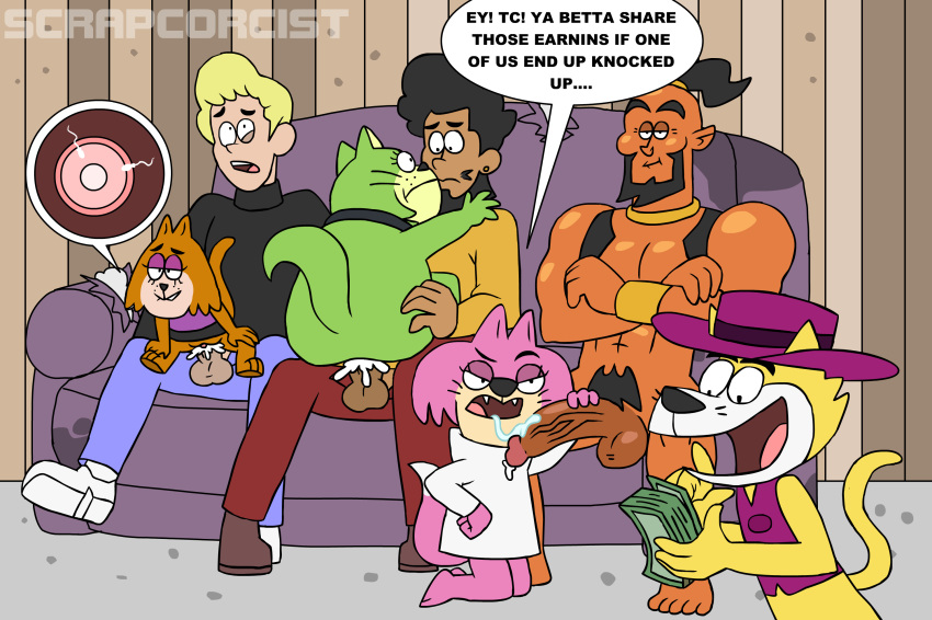 anal anthro arab balls beard black_hair blonde_hair bodily_fluids brain_(top_cat) choo-choo_(top_cat) crossover cum cum_inside facial_hair fellatio female fur genital_fluids genitals green_body green_fur hadji_singh hair hanna-barbera hi_res human human_on_anthro impregnation indian internal interspecies jellystone_(hbo_max) jonny_quest_(character) jonny_quest_(series) male male/female mammal money oral orange_body orange_fur ovum penile penis pink_body pink_fur prostitution pubes pussy saliva scrapcorcist sex shazzan shazzan_(character) size_difference sperm_cell spook_(top_cat) top_cat top_cat_(series) vaginal yellow_body yellow_fur