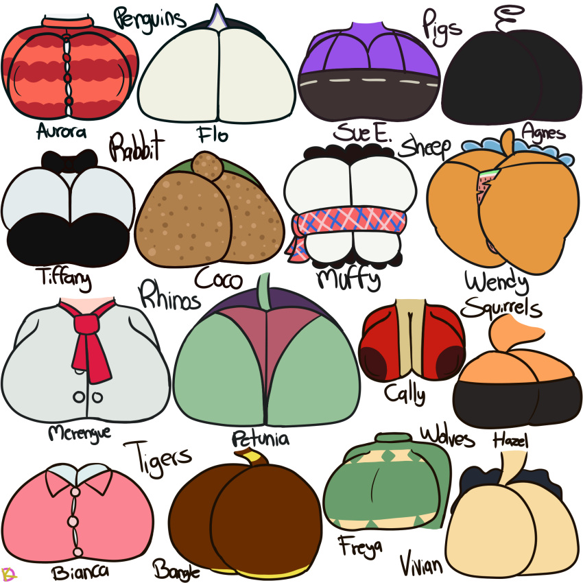 1:1 agnes_(animal_crossing) animal_crossing anthro aurora_(animal_crossing) avian bangle_(animal_crossing) bianca_(animal_crossing) big_breasts big_butt bird bovid breast_size_difference breast_squish breasts bubble_butt butt butt_size_difference cally_(animal_crossing) canid canine canis caprine cleavage clothed clothing coco_(animal_crossing) domestic_pig english_text felid female flo_(animal_crossing) freya_(animal_crossing) group hazel_(animal_crossing) hi_res klutzatdusk lagomorph leporid mammal merengue_(animal_crossing) muffy_(animal_crossing) nintendo nipple_outline no_underwear pantherine penguin petunia_(animal_crossing)_(rhino) rabbit rhinocerotoid rodent sciurid sheep squish sue_e._(animal_crossing) suid suina sus_(pig) sweater text thong tiffany_(animal_crossing) tiger tight_clothing topwear tree_squirrel underwear upskirt video_games vivian_(animal_crossing) wendy_(animal_crossing) wolf