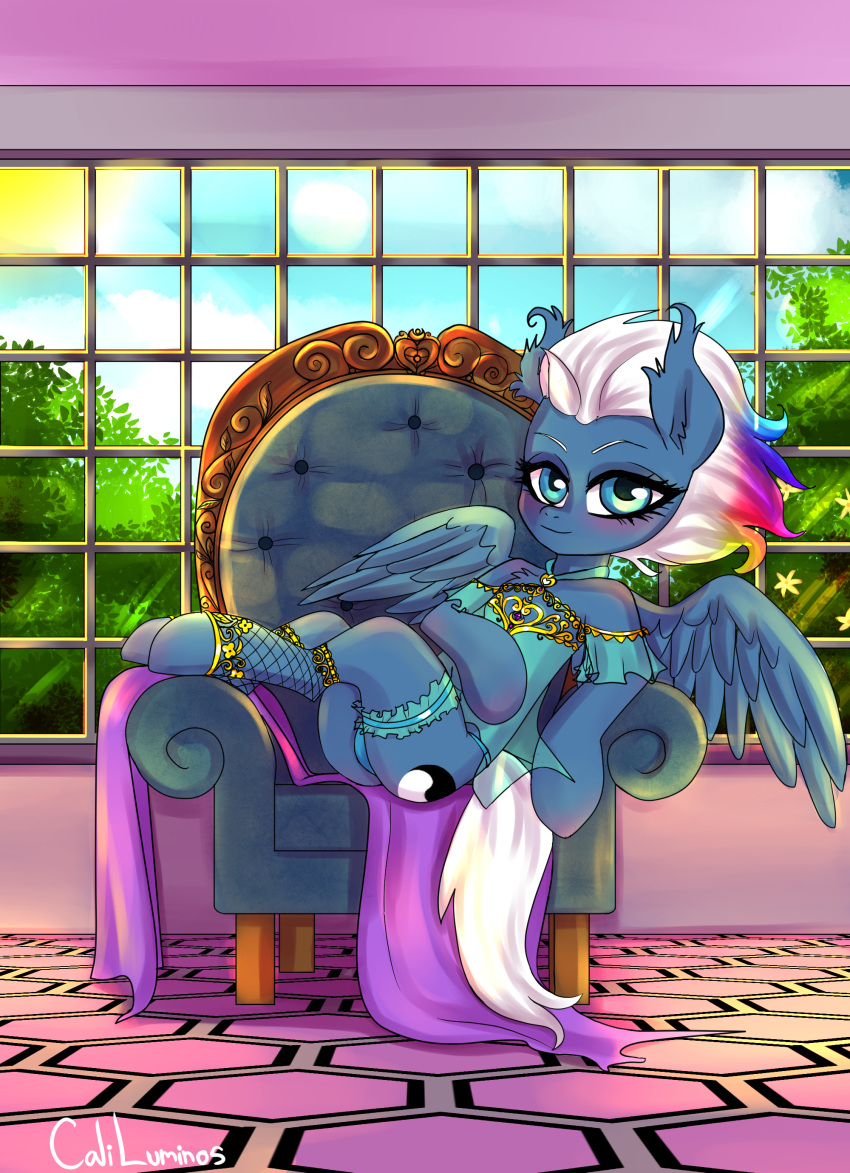 absurd_res cali_luminos chair clothing dress equid equine female feral furniture hasbro hi_res horse mammal my_little_pony pegapet pegasus pony solo wings