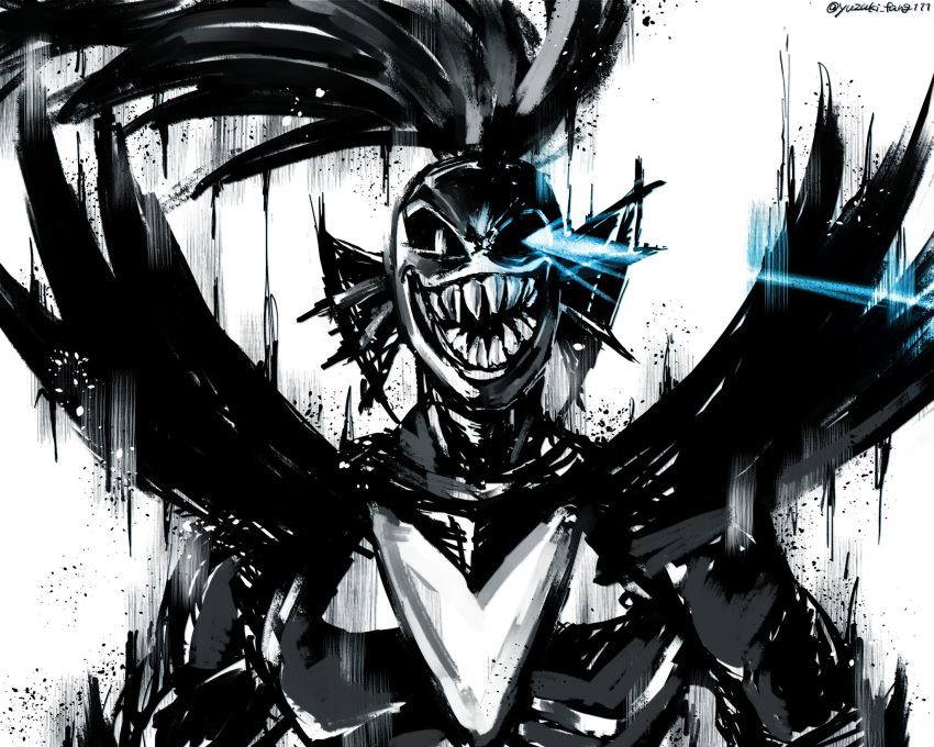 animal_humanoid armor female fin fish fish_humanoid hair hi_res humanoid looking_at_viewer marine marine_humanoid sharp_teeth simple_background smile smiling_at_viewer solo teeth undertale_(series) undyne undyne_the_undying white_background yuzuki_fang111