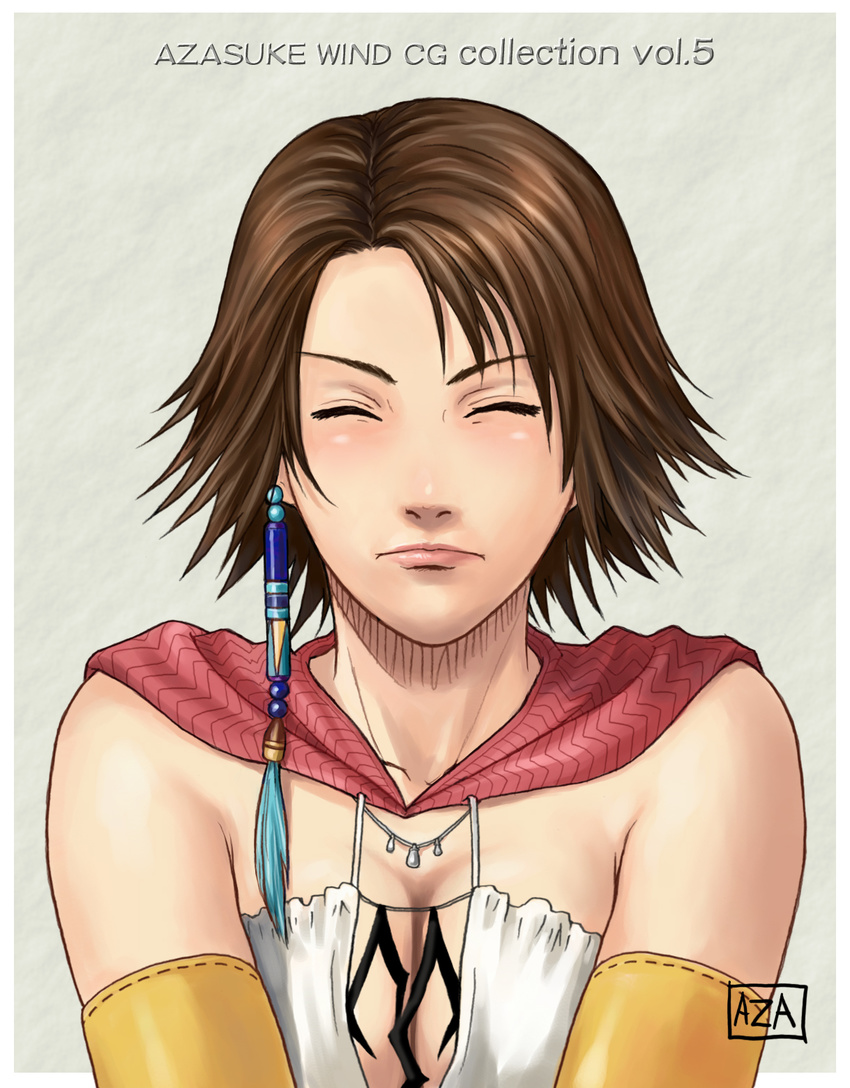 azasuke azasuke_wind cleavage final_fantasy final_fantasy_x final_fantasy_x-2 highres yuna