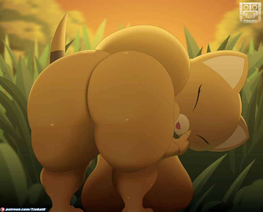 abra animated animated_png anthro bent_over big_breasts big_butt breasts butt cleft_of_venus female genitals hi_res huge_breasts huge_butt huge_thighs nintendo nude outside pok&eacute;mon pok&eacute;mon_(species) pussy shaking_butt short_playtime short_stack solo standing thick_thighs tzokatli video_games