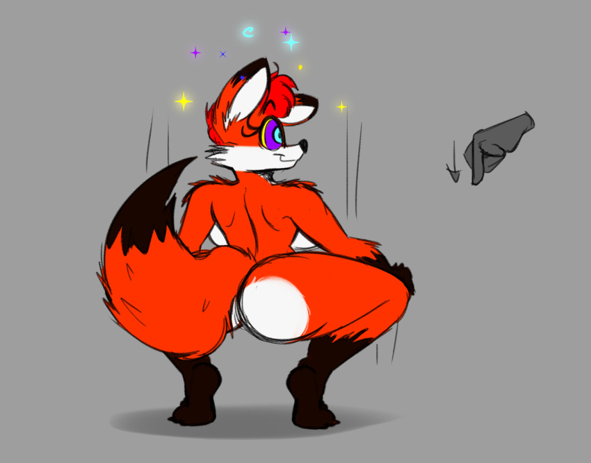 anthro ass_up bent_legs big_breasts big_butt breasts butt canid canine crouching davidthewolfx10_(artist) digital_media_(artwork) dipstick_ears dipstick_tail female fluffy fluffy_tail fox fox_tail fur good_girl hi_res hypnosis hypnotic_eyes janneth_(davidthewolfx10) mammal markings mind_control multicolored_ears nude orange_body pose presenting presenting_hindquarters rear_view ringed_eyes showing_rear simple_background sitting sitting_on smile solo spiral_eyes spread_legs spreading tail_markings