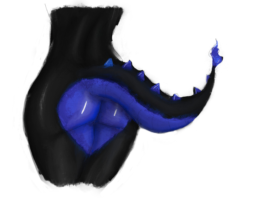 4:3 alpha_channel ambiguous_gender anthro ass_up big_butt black_body black_scales blitz1124 blue_body butt crystal glistening glistening_body hi_res hraezlyr ice kobold mammal nude rear_view reptile scales scalie solo spikes thick_thighs
