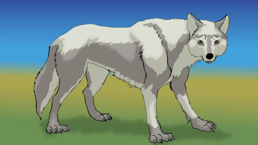 16:9 canid canine canis cel_shading female feral line_art looking_at_viewer mammal mild shaded solo tamed uuoouullff widescreen wolf