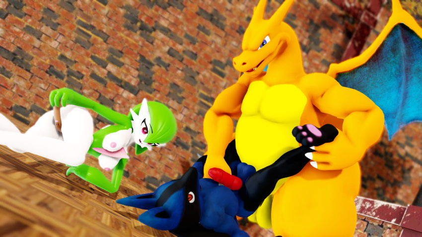 &lt;3 &lt;3_eyes 16:9 3d_(artwork) anal anal_penetration animal_genitalia animal_penis anthro balls being_watched blue_body blue_fur breasts canid canine_penis charizard claws digital_media_(artwork) diglett dragon erection female fur gardevoir genitals group hi_res humanoid looking_at_another lucario male male/male male_penetrated male_penetrating male_penetrating_male malicekira mammal membrane_(anatomy) membranous_wings nintendo nipples nude open_mouth penetration penis pok&eacute;mon pok&eacute;mon_(species) red_eyes scalie sex video_games widescreen wings