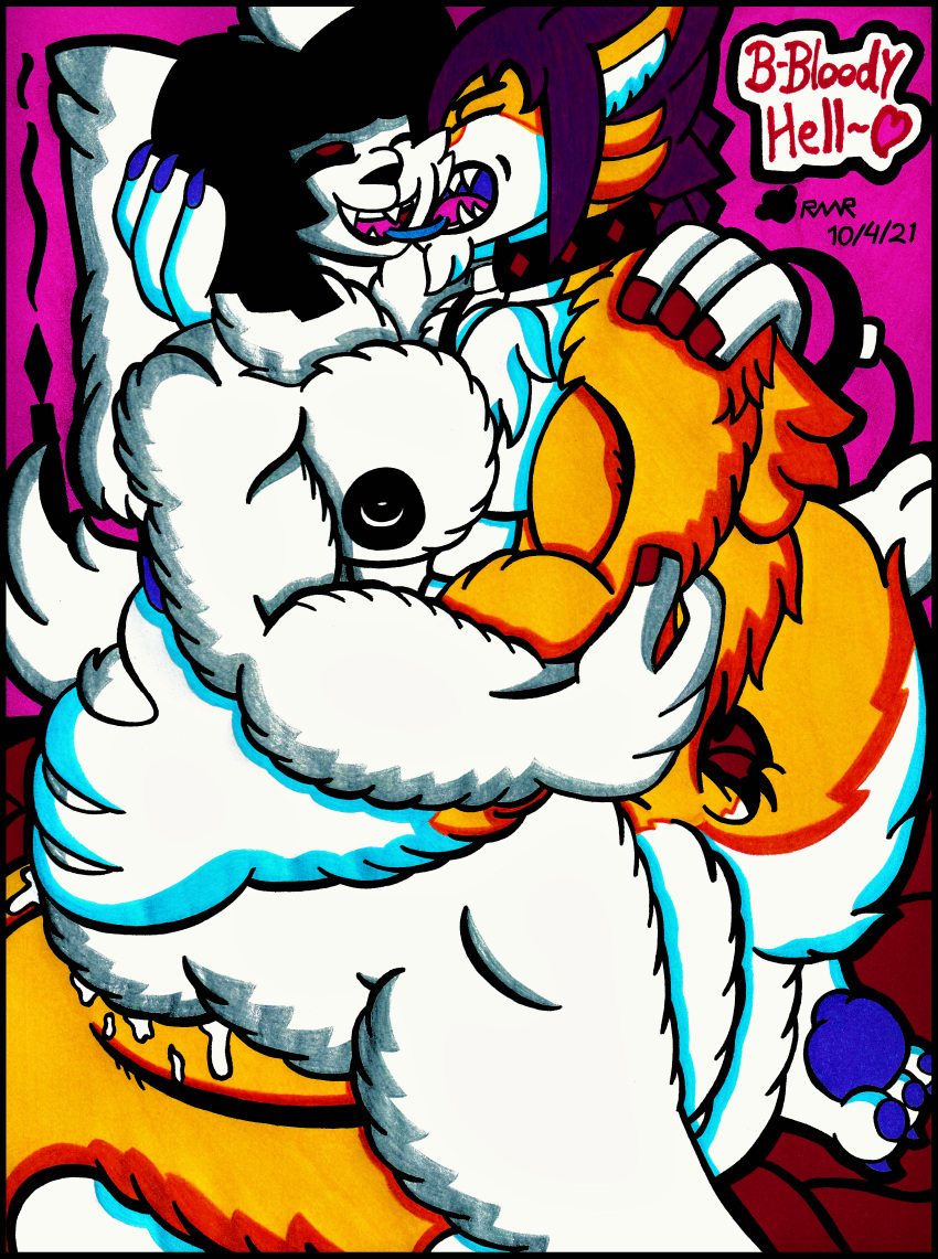 &diams; 2021 3_toes 4_fingers abs absurd_res anthro arm_tuft bangs bed_sheet bedding bedroom big_forearms big_hands black_hair black_sclera bodily_fluids breast_squish breasts buckteeth butt butt_grab canid canine canis cheek_tuft claws cleavage clothed clothing collar collar_only colored_nails cum cum_inside curvaceous curvy_figure domestic_rabbit duo ejaculation embrace eyes_closed facial_tuft fangs feet female fingers floppy_ears fluffy fluffy_tail forearms fur genital_fluids goth hair hand_on_butt happy happy_sex hi_res hug lagomorph leash leashed_male leg_tuft leporid long_ears lop_ears lop_rabbit male male/female mammal monster_girl_(genre) muscular muscular_anthro muscular_male nails neck_tuft nipples nude orgasm orgasm_face oryctolagus pawpads paws predator/prey purple_hair rabbit red_eyes romantic romantic_couple saliva saliva_string sex short_hair short_stack size_difference squish suit_symbol tail_tuft teeth thegrumpiestpanda_(artist) toes traditional_media_(artwork) tuft vampire vivian_valentine_(thegrumpiestpanda) voluptuous were white_body white_fur wide_hips wolf xanthos_fleetwood_(thegrumpiestpanda) yellow_body yellow_fur