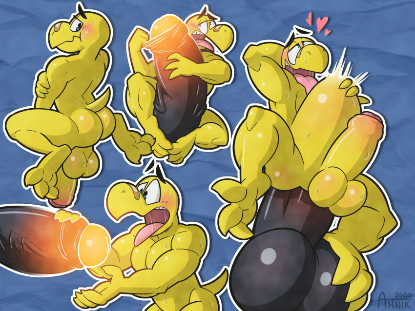 &lt;3 4:3 abdominal_bulge ahnik anal anal_penetration balls big_penis blue_background bodily_fluids butt conditional_dnp disembodied_penis duo embrace foreskin foreskin_pull genitals hi_res hug huge_penis koopa koopa_troopa koops large_penetration looking_pleasured male mario_bros multiple_positions muscular muscular_male nintendo paper_mario penetration penis penis_hug scalie simple_background solo_focus sweat tongue tongue_out video_games