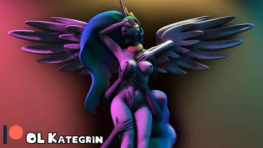 &lt;3 16:9 3d_(artwork) absurd_res anthro arms_bent big_breasts big_wings breast_fondling breast_play breasts covering covering_eyes covering_face crown curvy_figure digital_media_(artwork) disembodied_hand english_text equid equine erect_nipples eyes_closed female fondling friendship_is_magic gradient_background grope hair hand_on_body hand_on_breast hand_on_chest hand_on_crotch hand_on_face hand_on_leg hand_on_own_face hand_on_stomach hand_on_thigh hasbro heart_font heart_in_signature hi_res horn humanoid_hands jewelry leg_grab logo looking_pleasured male male/female mammal my_little_pony neck_grab necklace nipples nude olkategrin open_mouth patreon patreon_logo pose princess princess_celestia_(mlp) raised_arms raised_wings royalty shaded signature simple_background solo source_filmmaker spread_wings standing stylized_text text thigh_grab touching_belly touching_breast touching_face touching_hair touching_hand touching_own_face touching_pussy wallpaper watermark wide_hips widescreen winged_unicorn wings