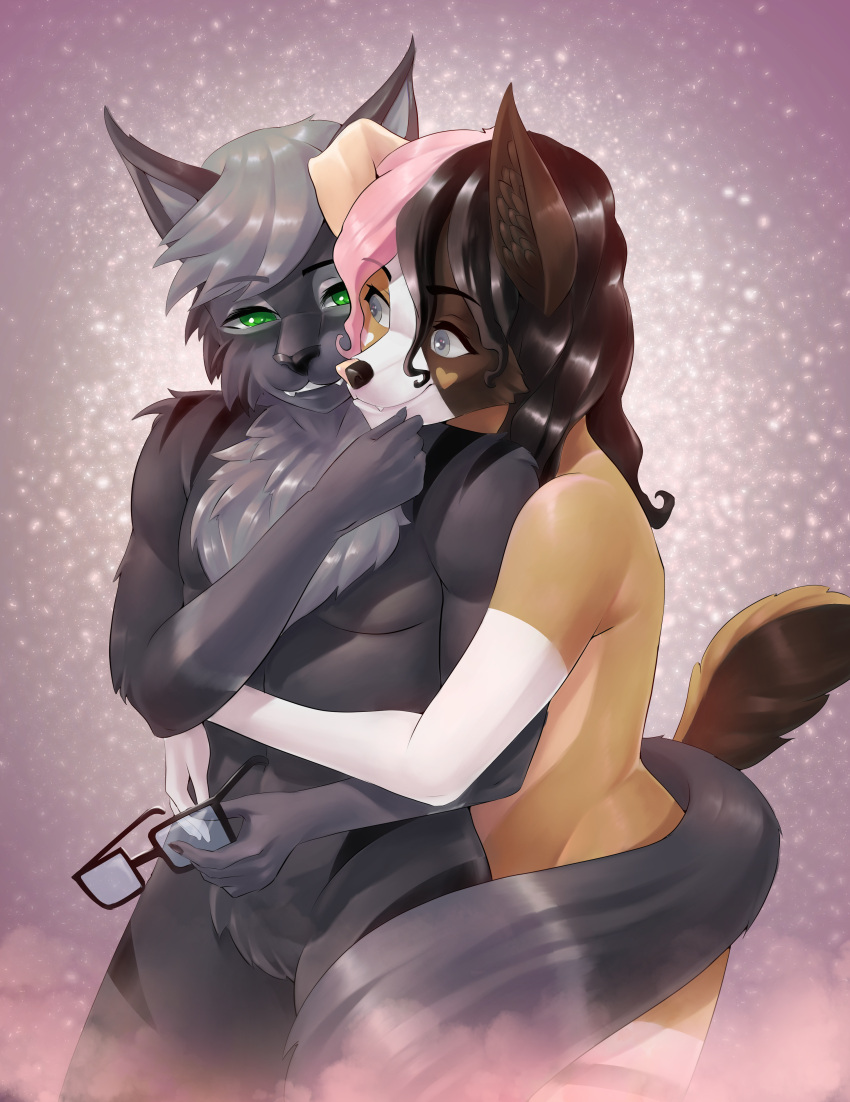 absurd_res anthro duo female fur hi_res male romantic romantic_couple smile sparkittyart