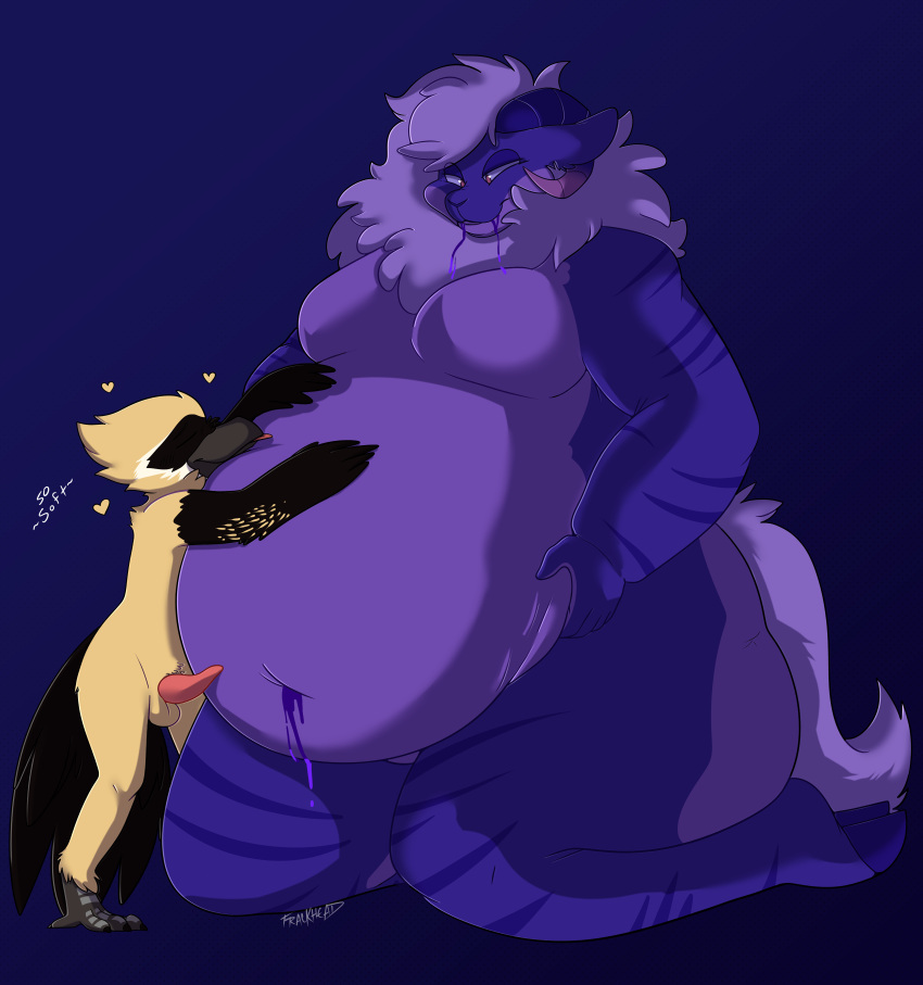 &lt;3 2021 absurd_res accipitrid accipitriform anthro avian avian_penis bearded_vulture belly_inflation bird blep blueberry_inflation bovid caprine chubby_anthro chubby_male cuddling duo embrace fat_rolls frackhead genitals hi_res hooves hug inflation kinktober leaking male male/male mammal navel obese obese_anthro obese_male old_world_vulture overweight overweight_anthro overweight_male penis sheep tapering_penis tongue tongue_out vulture