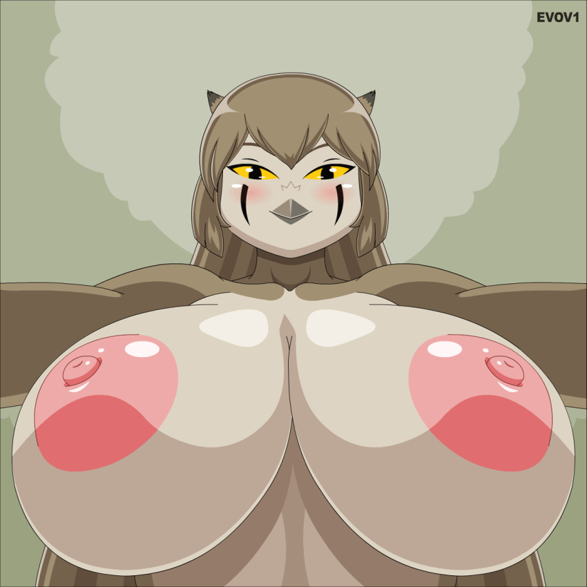 1:1 2021 2d_animation animated anthro areola artist_name avian beak bedroom_eyes big_areola big_breasts bird blush bouncing_breasts breast_jiggle breasts brown_body brown_feathers brown_hair conditional_dnp curvy_figure digital_media_(artwork) evov1 feathers female ginette_cerise_(girokett) hair hi_res huge_areola huge_breasts looking_at_viewer multicolored_body multicolored_feathers narrowed_eyes nipples non-mammal_breasts non-mammal_nipples nude owl pupils seductive short_playtime simple_background simple_eyes slit_pupils smile solo tan_body tan_feathers two_tone_body two_tone_feathers voluptuous yellow_sclera