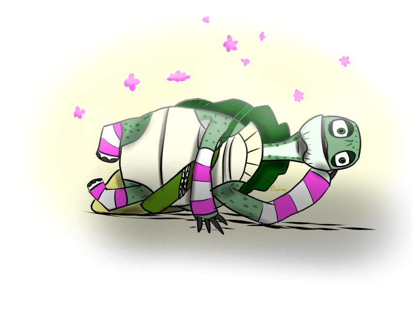 4:3 anthro arm_warmers armwear clothing draw_me_like_one_of_your_french_girls dreamworks girly hi_res kung_fu_panda ledawny legwear male master_oogway meme reptile scalie solo thigh_highs turtle