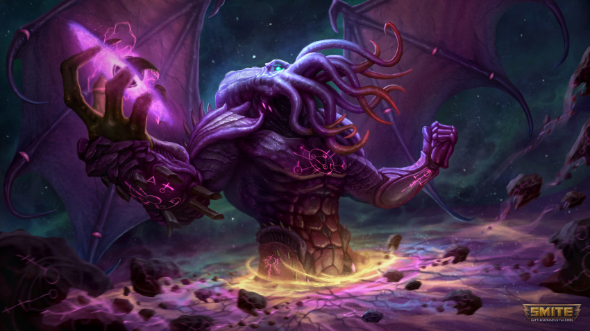 16:9 2020 4_fingers 4k absurd_res action_pose anthro belly big_abs big_biceps big_deltoids big_muscles big_pecs blue_eyes cephalopod colored cthulhu cthulhu_mythos digital_drawing_(artwork) digital_media_(artwork) eldritch_horror fingers fist glowing glowing_eyes h.p._lovecraft half-length_portrait hi_res humanoid_hands light macro magic_user male male_anthro manly marine membrane_(anatomy) mollusk monster muscular muscular_anthro muscular_male no_pupils no_sclera nude_anthro nude_male official_art pecs portrait pose purple_arms purple_belly purple_body purple_chest purple_fingers purple_hands purple_head purple_legs purple_membrane purple_neck purple_scales purple_tentacles purple_wings scales serratus shaded smite solo tentacle_mouth tentacles three-quarter_view unknown_artist video_games widescreen wings