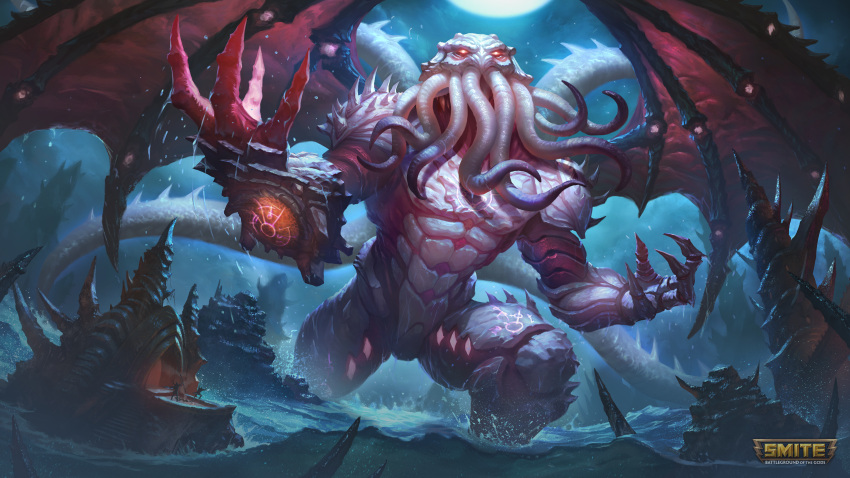 16:9 2020 4_fingers 4k absurd_res action_pose anthro anthro_focus armor belly black_armor black_wings bottomwear cape cephalopod clothed_anthro clothed_human clothed_male clothing colored crown cthulhu cthulhu_mythos detailed detailed_background detailed_foreground eldritch_horror fingers glowing glowing_eyes group h.p._lovecraft hi_res holding_object holding_staff holding_weapon human humanoid_hands larger_anthro larger_male light logo macro male male_anthro mammal marine membrane_(anatomy) micro micro_on_macro mollusk monster moon multicolored_tentacles muscle_size_difference muscular muscular_anthro muscular_male night night_sky no_pupils no_sclera official_art outside pants partially_submerged portrait pose purple_body purple_scales purple_tentacles raised_arms red_membrane scales shaded shirt size_difference smaller_human smaller_male smite solo_focus spread_wings staff standing tentacles three-quarter_portrait three-quarter_view topwear two_tone_tentacles unknown_artist video_games walking water weapon white_armor white_belly white_body white_chest white_head white_scales white_tentacles widescreen wings