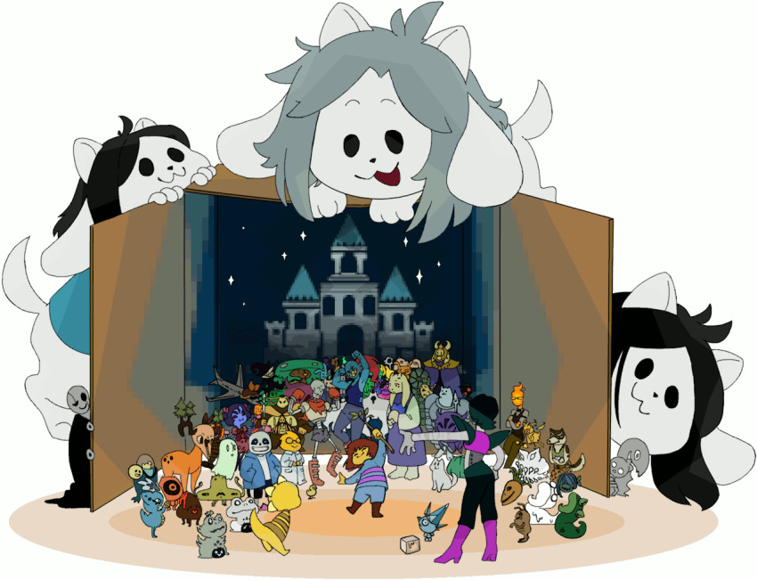 2_frame_animation alphys amalgamate animated annoying_dog_(undertale) anthro asgore_dreemurr bovid box bratty_(undertale) canid canine caprine castle catty_(undertale) clothed clothing container dogamy dogaressa felid feline female final_froggit footwear froggit fur gaster goat greater_dog grillby group hair lemon_bread mad_dummy madjick male mammal mettaton mettaton_ex monster monster_kid muffet napstablook nicecream_man open_mouth opuntie papyrus_(undertale) protagonist_(undertale) sans_(undertale) short_playtime simple_background snowdrake tem temmie_(undertale) text topwear toriel tsunderplane undertale undertale_(series) undyne video_games white_body white_fur woshua