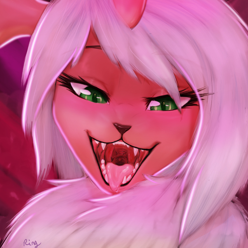 1:1 absol absurd_res anthro anthrofied dominant dominant_female dynamax female green_eyes hi_res macro mouth_shot nintendo open_mouth pok&eacute;mon pok&eacute;mon_(species) pok&eacute;morph ringstudios rose_duskclaw shiny_pok&eacute;mon solo teeth tongue video_games