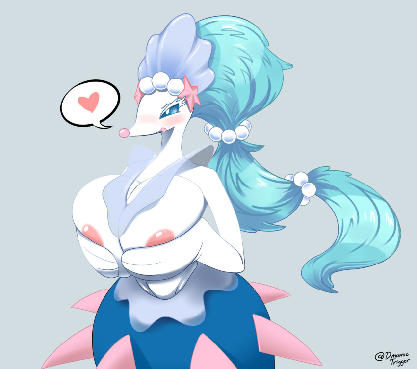 &lt;3 2020 anthro big_breasts blush breast_grab breast_play breast_squish breasts dynamictrigger22 female hand_on_breast holding_breast marine narrowed_eyes naughty_face nintendo pok&eacute;mon pok&eacute;mon_(species) primarina solo speech_bubble squish tongue tongue_out video_games